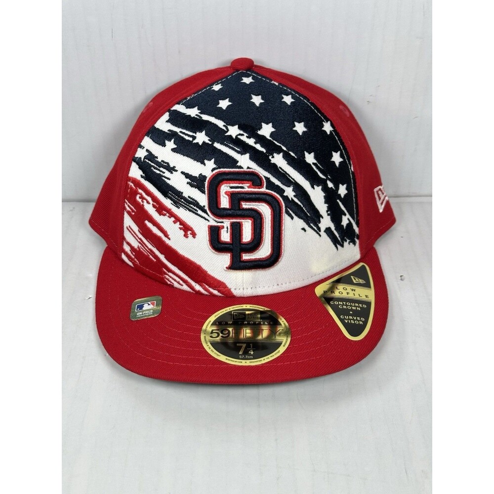 Size 7 1/4 New Era San Diego Padres 4th of July Low Profile 59FIFTY Hat Cap